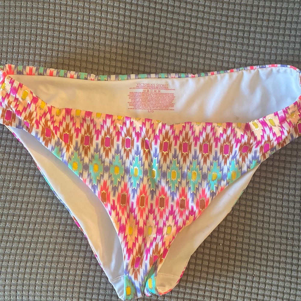 Victoria’s Secret bikini bottoms. Size Lg. Worn once in like new condition.